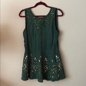 Emerald green peplum top